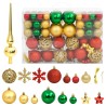 vidaXL Set Palline di Natale 112 pz Rosso / Verde / Oro in Polistirene