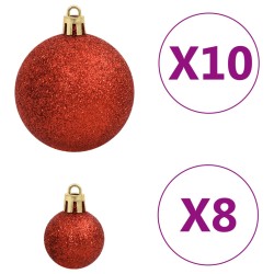 vidaXL Set Palline di Natale 112 pz Rosso / Verde / Oro in Polistirene