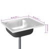 vidaXL Lavello da Cucina con Scarico Argento 500x600x155 mm Acciaio