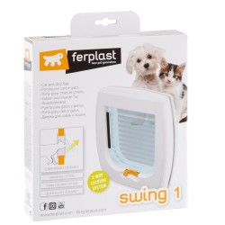 Ferplast Porta per Animali Manuale a 2 Vie Swing 1SB Bianco 72101011