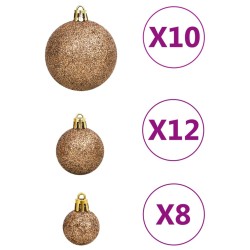 vidaXL Set Palline di Natale 111 pz Oro Rosa in Polistirene