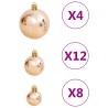 vidaXL Set Palline di Natale 111 pz Oro Rosa in Polistirene