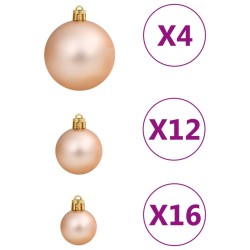 vidaXL Set Palline di Natale 111 pz Oro Rosa in Polistirene