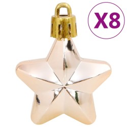 vidaXL Set Palline di Natale 111 pz Oro Rosa in Polistirene