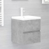 Mobile Bagno con Lavabo Integrato Grigio Cemento in Truciolato