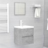 Mobile Bagno con Lavabo Integrato Grigio Cemento in Truciolato