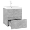 Mobile Bagno con Lavabo Integrato Grigio Cemento in Truciolato