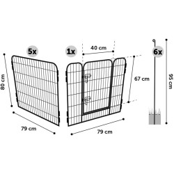 FLAMINGO Box per Cani Zecta 162x140x80 cm Nera