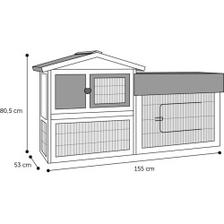 FLAMINGO Conigliera Aurora 156x53x82,5 cm