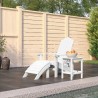    Sedia Giardino con Poggiapiedi e Tavolo Adirondack HDPE Bianco