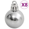 vidaXL Set Palline di Natale 111 pz Bianco e Grigio in Polistirene