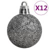 vidaXL Set Palline di Natale 111 pz Bianco e Grigio in Polistirene