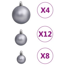 vidaXL Set Palline di Natale 111 pz Bianco e Grigio in Polistirene