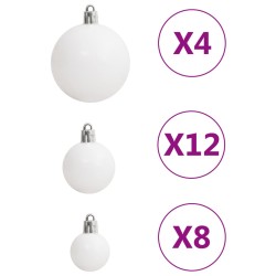 vidaXL Set Palline di Natale 111 pz Bianco e Grigio in Polistirene