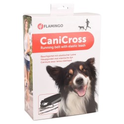 FLAMINGO Cintura per Cani con Guinzaglio Elastico Canicross Nero