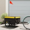 vidaXL Rimorchio da Bici da Carico Nero e Giallo 45 kg in Ferro