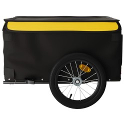 vidaXL Rimorchio da Bici da Carico Nero e Giallo 45 kg in Ferro