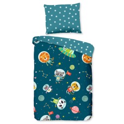 Good Morning Copripiumino per Bambini SPACY 100x135 cm Blu Petrolio