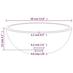 vidaXL Lavandino in Vetro Temperato 30x12 cm Bianco