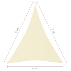 vidaXL Parasole a Vela Oxford Triangolare 4x5x5 m Crema