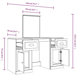 Toeletta con Specchio Bianco 130x50x132,5 cm