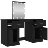 Toeletta con LED Nero 130x50x132,5 cm