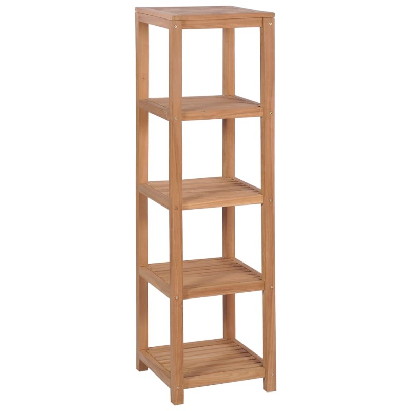    Scaffale per Bagno a 4 Ripiani in Massello di Teak 42x42x165cm