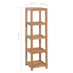    Scaffale per Bagno a 4 Ripiani in Massello di Teak 42x42x165cm