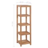    Scaffale per Bagno a 4 Ripiani in Massello di Teak 42x42x165cm