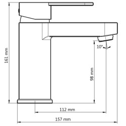 SCHÜTTE Miscelatore per Lavabo ELEPHANT Nero Opaco