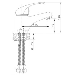 SCHÜTTE Miscelatore per Lavabo a Bassa Pressione MAGNA Cromato