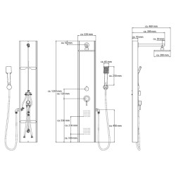 SCHÜTTE Pannello Doccia Miscelatore Monocomando TAHITI Acciaio Inox