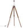    Lampada a Treppiede Marrone e Grigio in Legno di Teak 141 cm