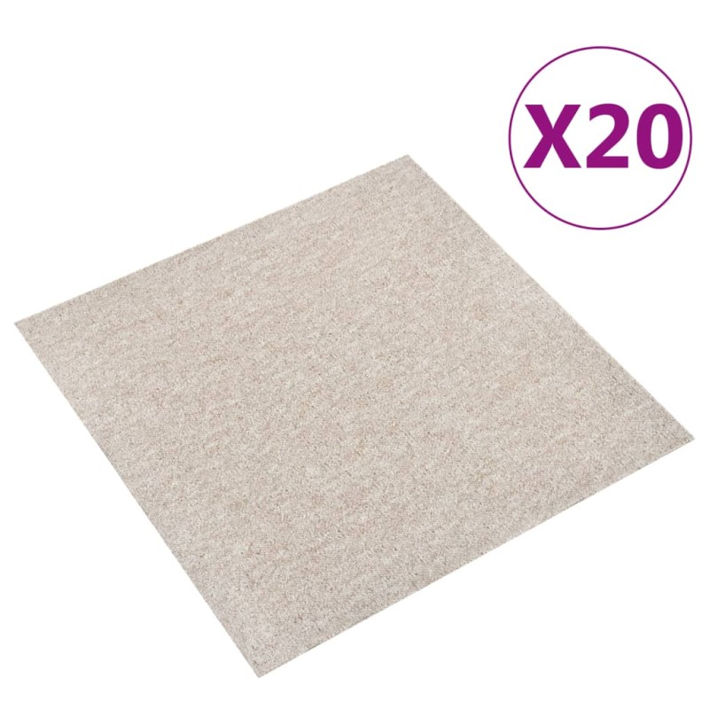    Quadrotte di Moquette 20 pz 5 m² 50x50 cm Beige Chiaro