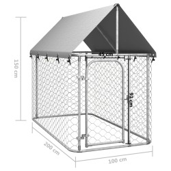    Gabbia per Cani da Esterno con Tetto 200x100x150 cm