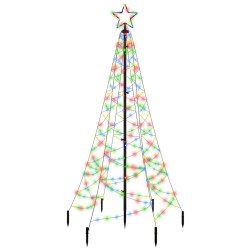 Albero di Natale con Puntale Colorato 200 LED 180 cm