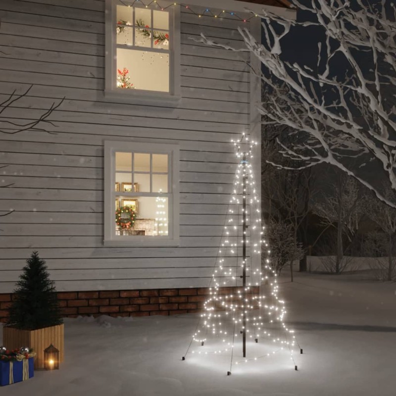    Albero di Natale con Puntale Bianco Freddo 200 LED 180 cm