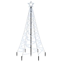    Albero di Natale con Puntale Bianco Freddo 200 LED 180 cm