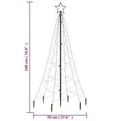    Albero di Natale con Puntale Bianco Freddo 200 LED 180 cm