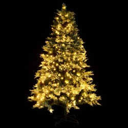 Albero di Natale con LED e Pigne Verde 225 cm in PVC e PE