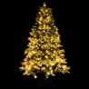 Albero di Natale con LED e Pigne Verde 225 cm in PVC e PE