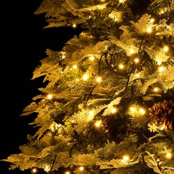 Albero di Natale con LED e Pigne Verde 225 cm in PVC e PE