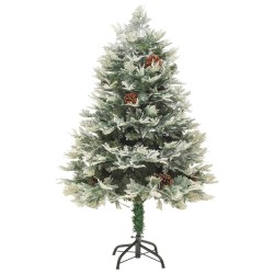 Albero di Natale con LED e Pigne Verde 150 cm in PVC e PE