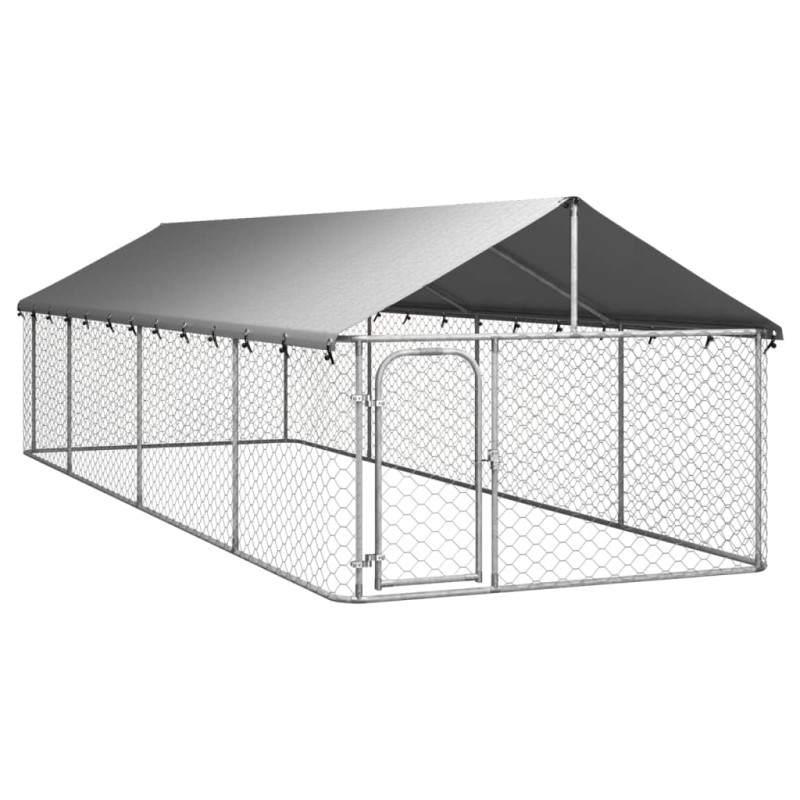    Gabbia per Cani da Esterno con Tetto 600x200x150 cm