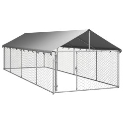    Gabbia per Cani da Esterno con Tetto 600x200x150 cm