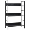 vidaXL Scaffale Libri 3 Ripiani Nero 60x27,6x90,5 cm Legno ingegnerizzato