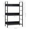 vidaXL Scaffale Libri 3 Ripiani Nero 60x27,6x90,5 cm Legno ingegnerizzato