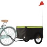 vidaXL Rimorchio da Bici da Carico Nero e Verde 45 kg in Ferro