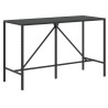    Tavolo da Bar con Piano in Vetro Nero 180x70x110 cm Polyrattan