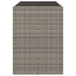    Tavolo da Bar con Piano in Vetro Grigio 145x80x110cm Polyrattan